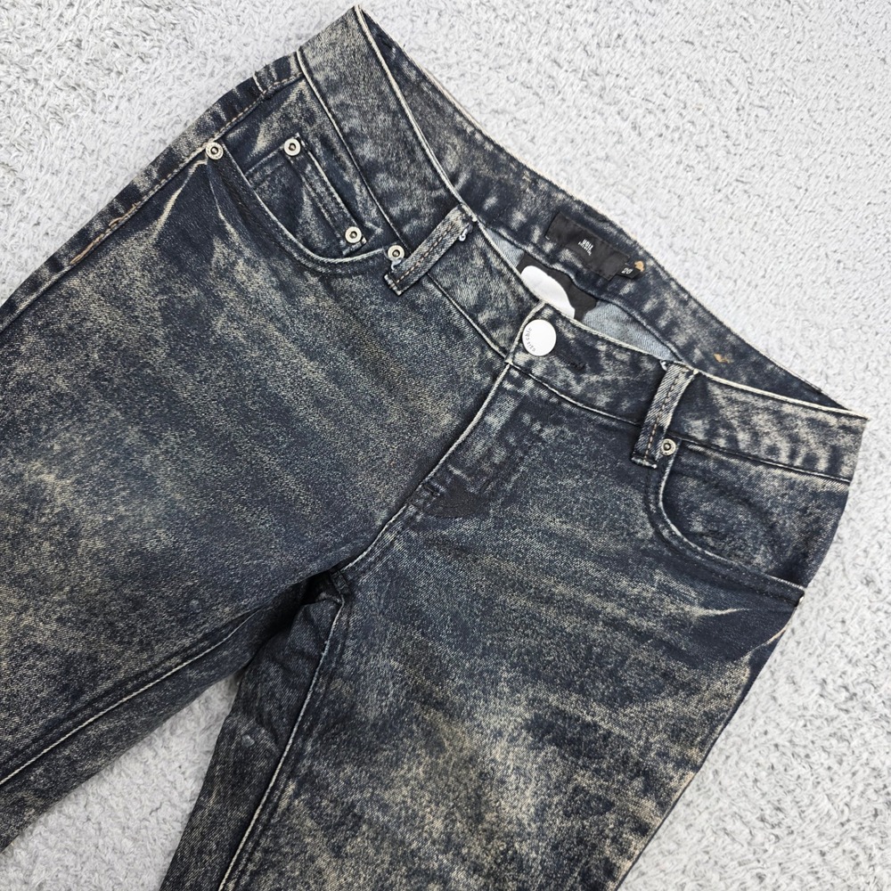 UGIZ Skinny Jeans Y2K 26‎ 28x30 Acid Wash Black Japanese Hudson Eco